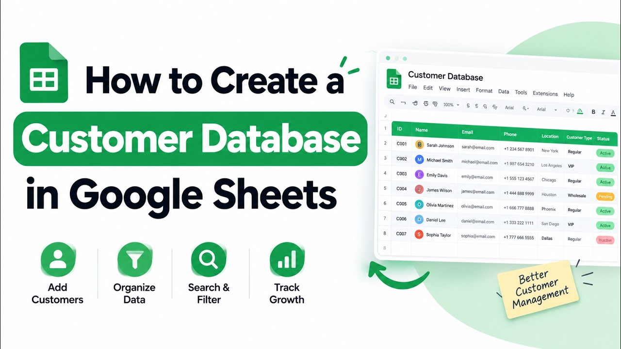 How to Create a Customer Database in Google Sheets (2026 Tutorial ...