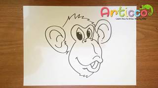 How To Draw A Monkey Face Step By Step For Children Youtube