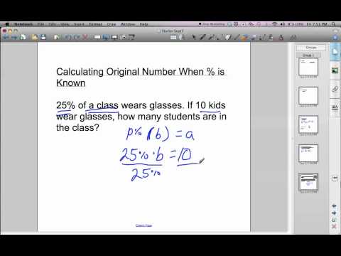 Calculating Original Number if Percent is Known