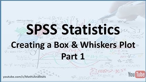 SPSS: Creating a Box and Whiskers Plot - Part 1