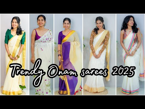 Trending Onam sarees 2025 || Saree styling tips for Onam || Asvi Malayalam