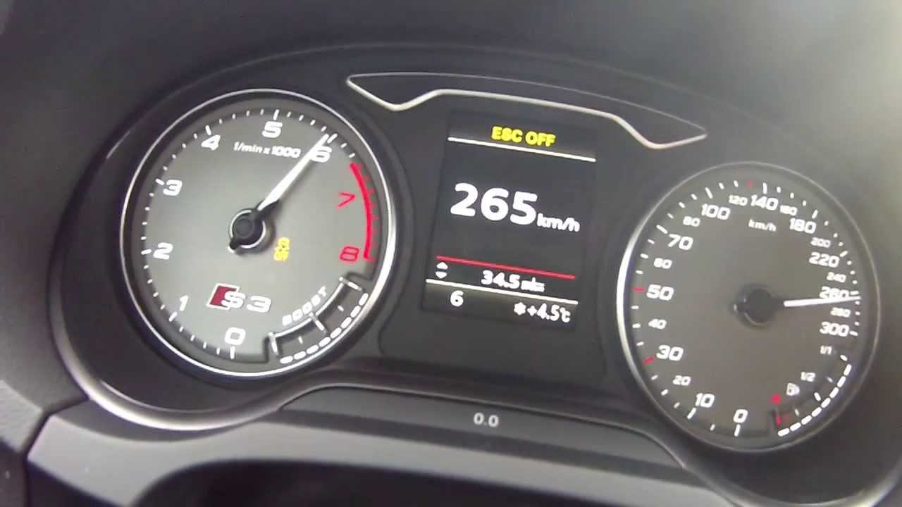 AUDI S3 8V manual ACCELERATION 0-266km/h TOP SPEED