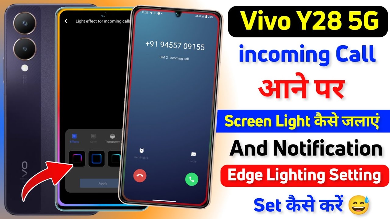Vivo y28 5g Me Call Screen Light Setting Vivo y28