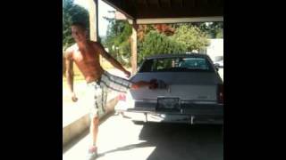 Dude Kicks Wasp Nest Without A Shirt On