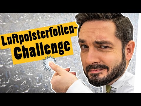 Raum voller Luftpolster-Folie.