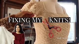 Knitting Podcast Ep. 23 - Fixing my WIPs!  Cutting, Frogging, and Troubleshooting my Sweaters