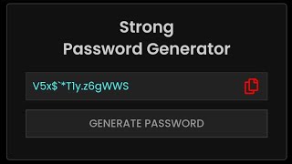 Strong Password Generator | using HTML CSS & JS @trcoderofficial