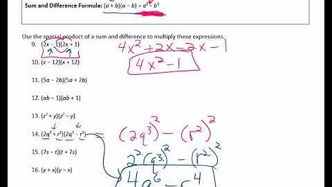 Multiplying and Factoring Special Products Video