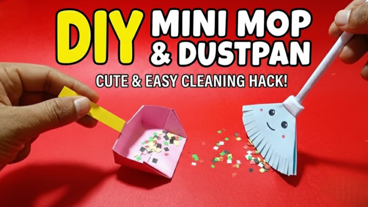 How to make mini Mop and Dustpan craft for kids | Diy mini cleaning Mop and Dustpan for fun| Origami