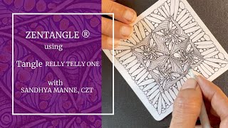 Zentangle® Mini Project with Tangle RELLY TELLY ONE, beginners tutorial