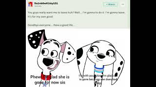 Dylan and dolly react to ra1nb0wk1tty101 leaving deviantart