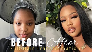 Hair Transformation ❤️‍🔥 First Time Trying Seamless Clip-In Extensions Ft. Mhot Hair