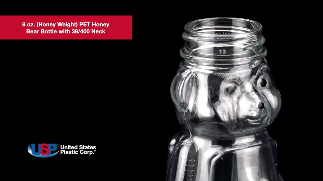 8 oz (Honey Weight) PET Honey Bear Bottle | U.S. Plastic Corporation®