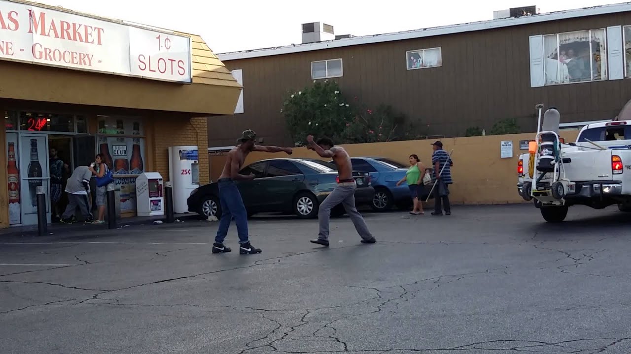 Las Vegas crackhead street fights pt 1 YouTube
