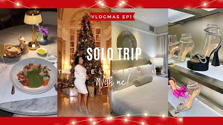 VLOMGAS EP. 1 First Solo Trip | Clarins Holiday Suite, Hermitage Hotel Suite Tour,Christmas Shopping