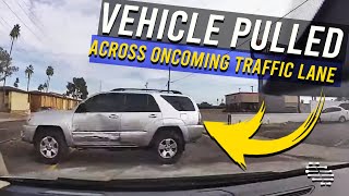 Vehicle Pulled Across Oncoming Traffic Lane Causing It to Almost Get T-Boned