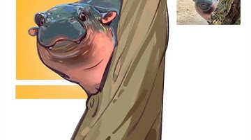 Drawing the viral baby hippo Moo Deng! 🦛✨ #shorts