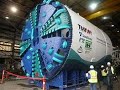 Tunnel boring machine work animation