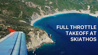 A320 FULL THROTTLE TAKEOFF AT SKIATHOS
