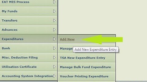 Create Expenditure in PFMS