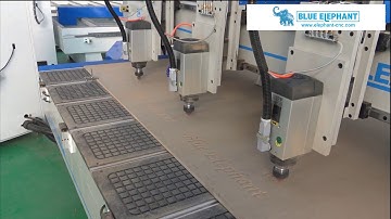 2040 cnc router multi spindle penumatic system 3 sets 4.5kw Italian spindle working on MDF