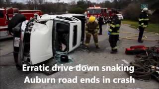 Erratic drive down snaking Placer County road ends in crash, injuries