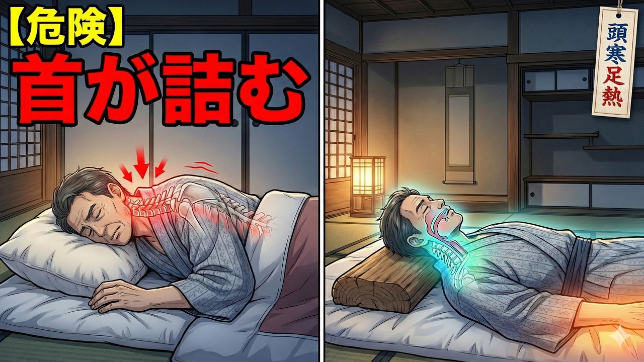 【危険】柔らかい枕で首が詰む｜江戸の“頭寒足熱”が生んだ睡眠ルール