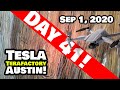 Tesla Gigafactory Austin Day 41 - 9/1/20 - Tesla Terafactory TX- Explore Far East - Time Lapse