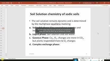 Dr Ghulam Murtaza Lecture On Salt-affected soils Lectuure Ion Excess