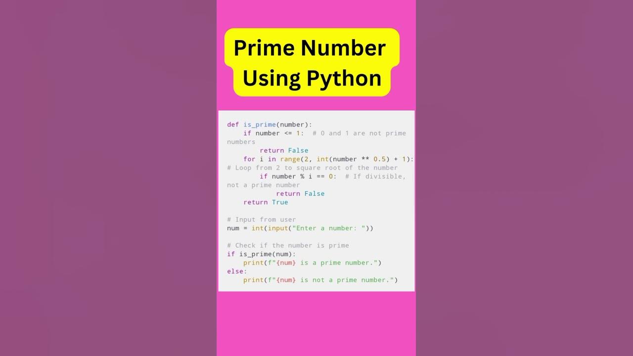 Prime number using Python #prime #number #python #funny #codinglove # ...