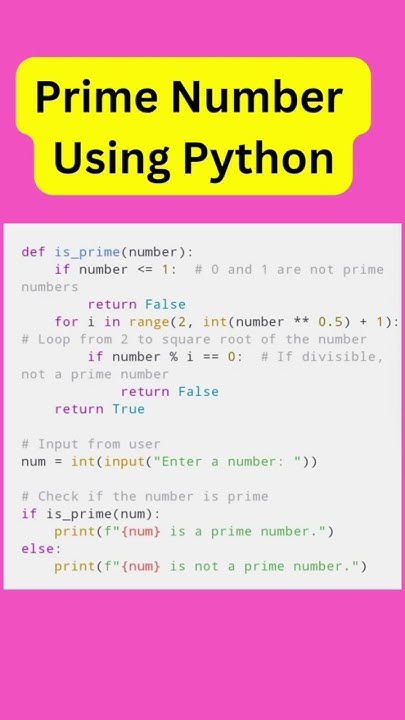 Prime number using Python #prime #number #python #funny #codinglove # ...