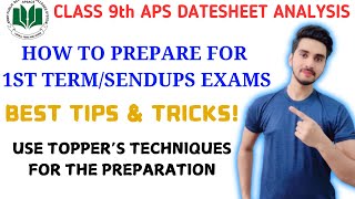 Class 9th APS (Army Public School) 1st Term/Sendups Date Sheet Analysis | SOCH BADLO BY MAK