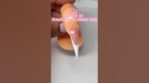 😍How to Do French Tips on Stiletto Nails | Easy Nail Art Tutorial 💅✨ #acrylicnails #explore