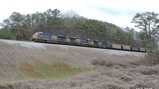 HD: CSX 736 leads CSX U760-10 in Emerson, GA