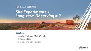 Tern Webinar March 2025 - Site Experiments Long Term Observations ?