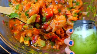 Mexican Shrimp Cocktail Recipe EASY + A Fresh water cucumber drink