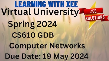 CS610 Computer Networks GDB Spring 2024 Virtual University of Pakistan