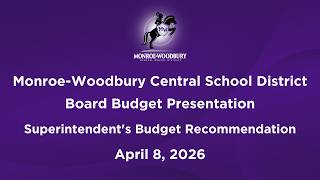 MWCSD - Board Budget Presentation: Superintendent's Budget Recommendation - April 8, 2025