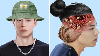 ASMR Remove Bee sting, Big Acne & Worm Infected Ears | Deep Cleaning Animation