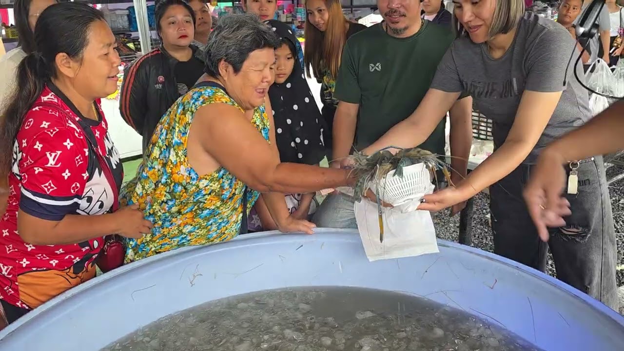 ตักกุ้ง ตักละ 100บาท ไม่มีที่ไหนอีกแล้ว นอกจากที่นี่ กุ้งตัวใหญ่เบ่อเร่อ 