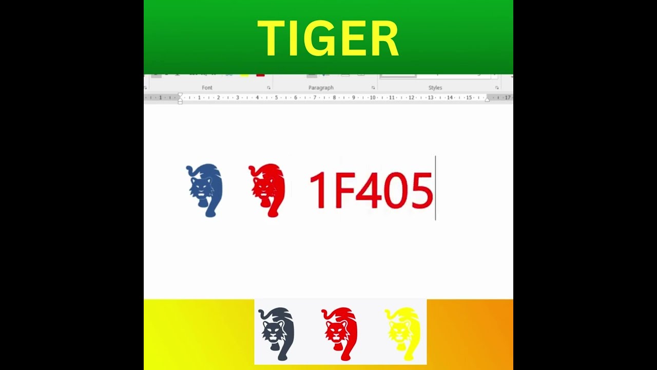 Tiger Symbol Shortcut Key in Microsoft Word! 🐅🐕🐈 DOG,CAT Animals  symbol  