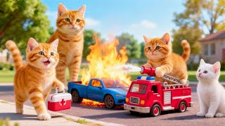 Download Lagu Mama Cat Trims Fur on the Farm and Makes Tiger Hat For Kittens At Home🐾🎩🐯 MP3