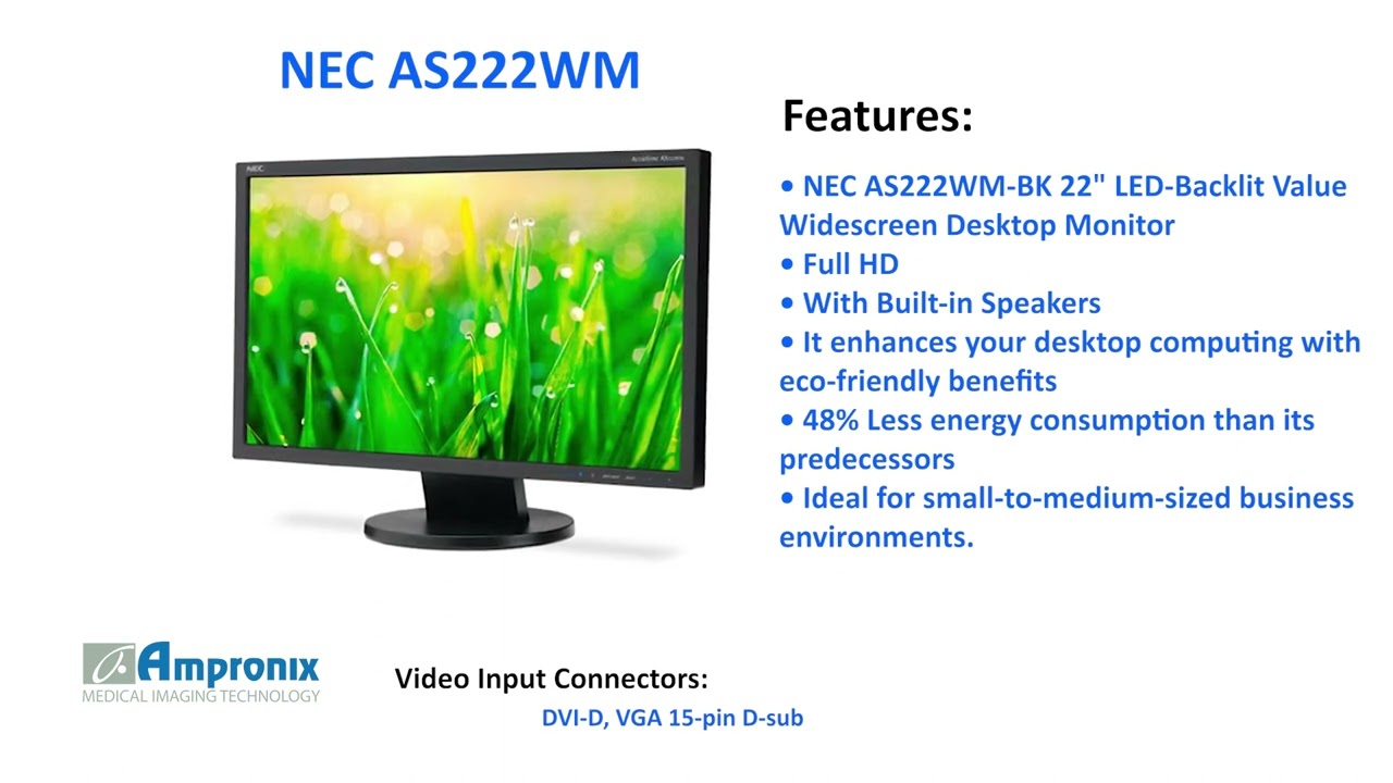 NEC AS222WM 22 inch Monitor Sales | Service | Repair | Exchange
