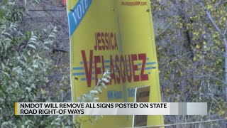 NMDOT to remove signs posted on state road right-of-ways