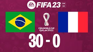 Brasil x França 30 - 0 | FIFA 23 Gameplay Copa do Mundo Qatar 2022 | Final [4K 60FPS]
