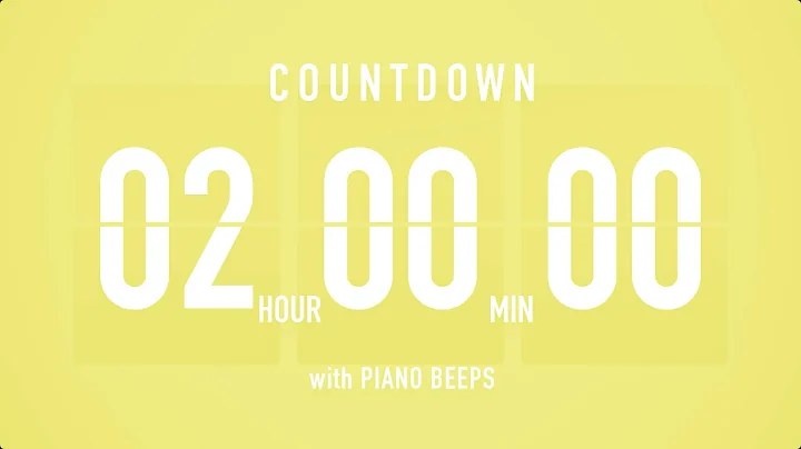 2 Hour Countdown Timer ⏳ Flip Clock with Piano Beeps 🎹🟡