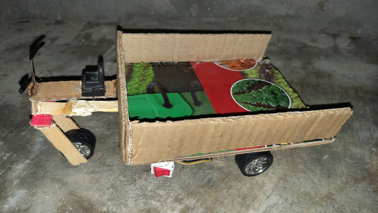 How to make cycle rickshaw at home- Diy cardboard electric rickshaw ...