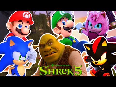 Mario, Sonic, Shadow, Movie Amy & Luigi Reacts To The Shrek 5 Movie Trailer?! #shrek5 