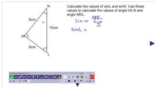 using the sine ratio to calculate a missing angle