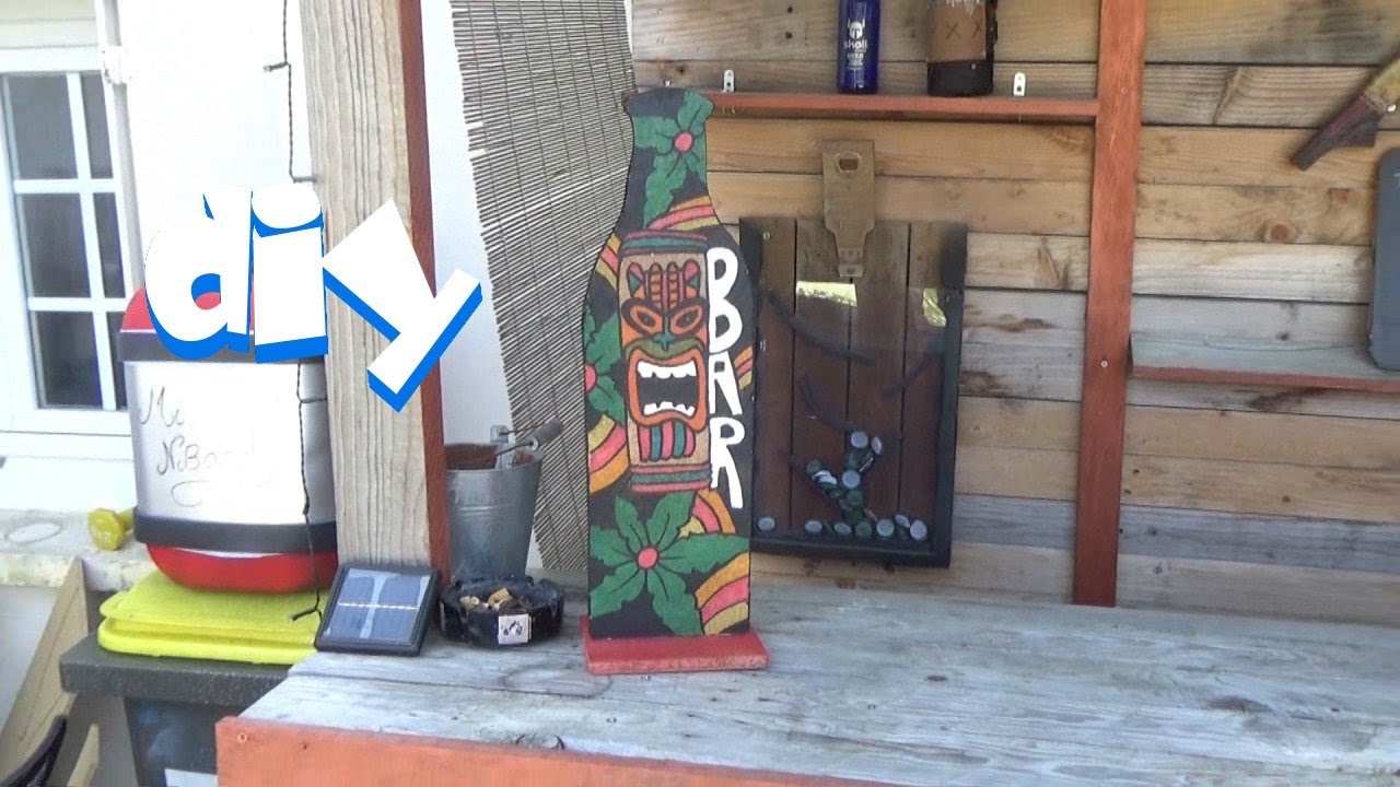 Déco Tiki Bar – Planche De Surf 100 Cm – Bois – Motif Danseur De Feu – Neuf